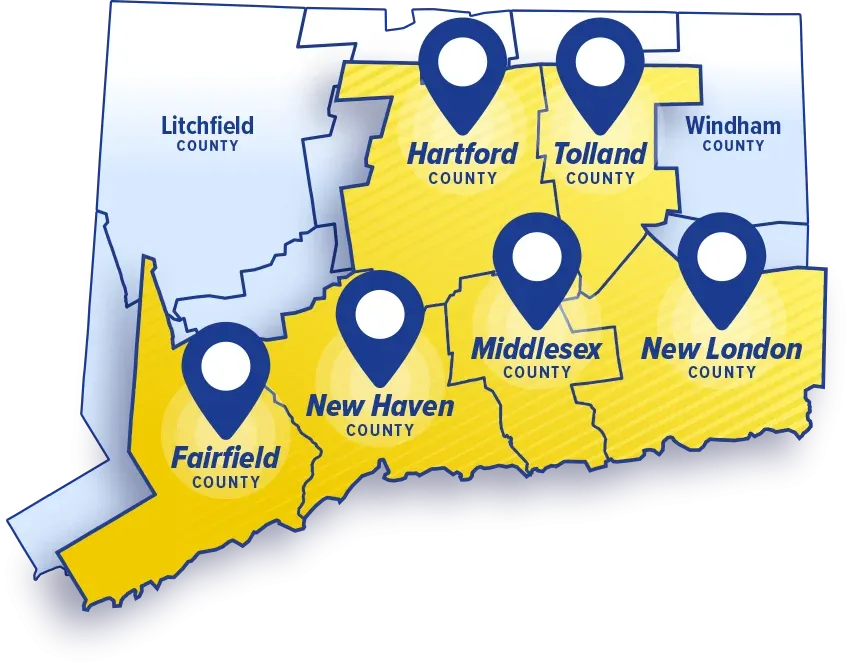 ProfExt Pest Control Service Area Map Essex, CT