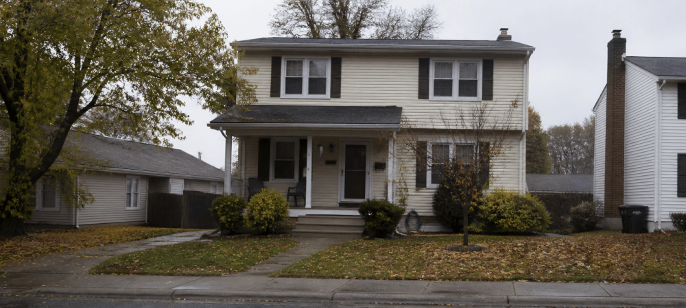a house in the fall